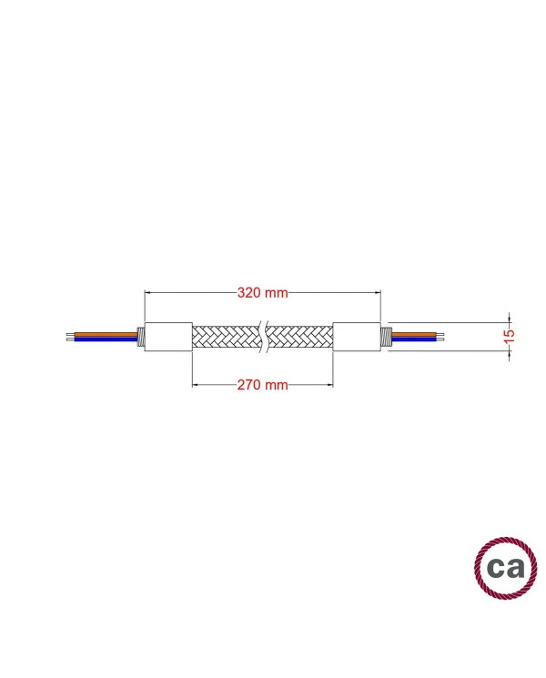 Kit Creative Flex tubo flessibile di estensione rivestito in juta RN06 Neutro con terminali metallici