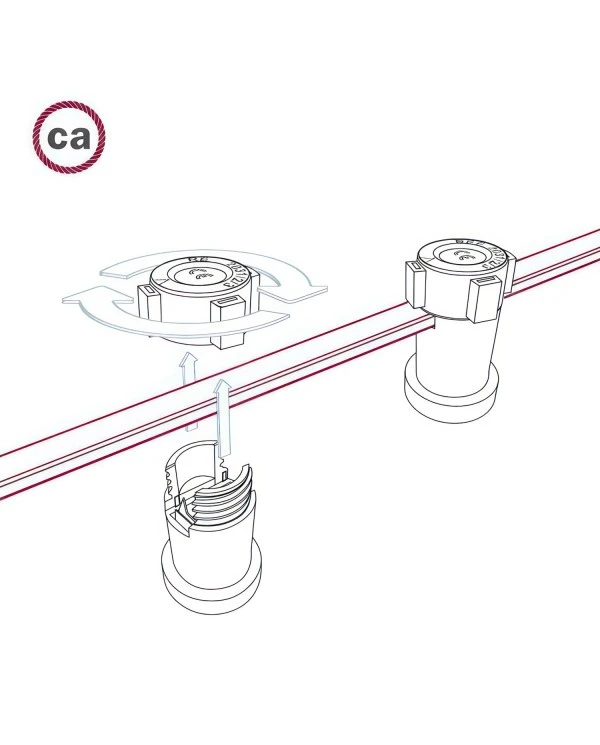 Cavo elettrico per catenaria rivestito in tessuto Bianco CM01 - UV resistant