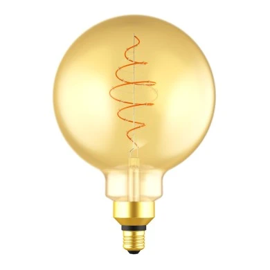 Lampadina LED Dorata XXL Globo G200 Linea Croissant con filamento a Spirale 7W 600Lm E27 2200K Dimmerabile