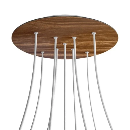 Rosone XXL Rose-One rotondo, diametro 400 mm con 9 fori a X e 4 fori laterali - Legno