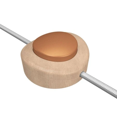 Interruttore unipolare rompifilo a pedale Creative Switch color faggio - Rame