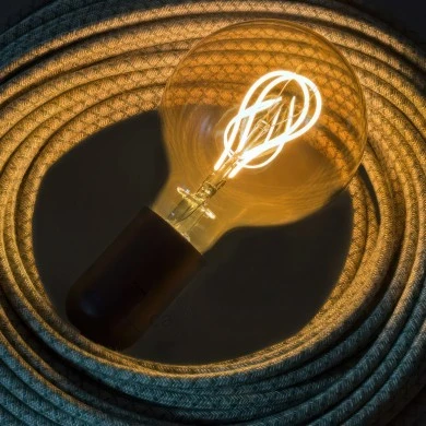 Lampadina LED Dorata Globo G95 filamento Curvo a Doppio Loop 4,5W 250Lm E27 1800K Dimmerabile
