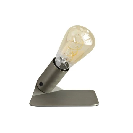 SI! Lampada da tavolo a 5V con lampadina ST64 e base metallica - Titanio satinato