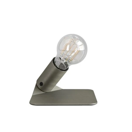 SI! Lampada da tavolo a 5V con lampadina A60 e base metallica - Titanio satinato