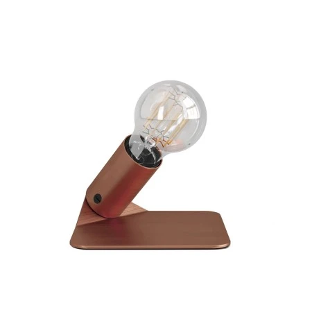 SI! Lampada da tavolo a 5V con lampadina A60 e base metallica - Rame satinato