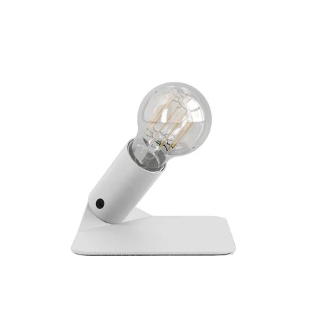 SI! Lampada da tavolo a 5V con lampadina A60 e base metallica - Bianco opaco