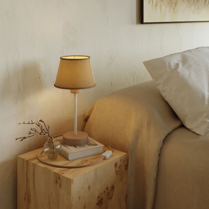Lampada da tavolo in legno con predisposizione per paralume - Alzaluce Wood