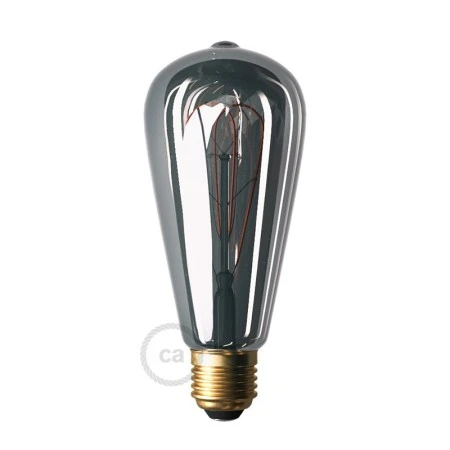 Lampadina LED Smoky Edison ST64 filamento Curvo a Doppio Loop 5W 160Lm E27 1800K Dimmerabile