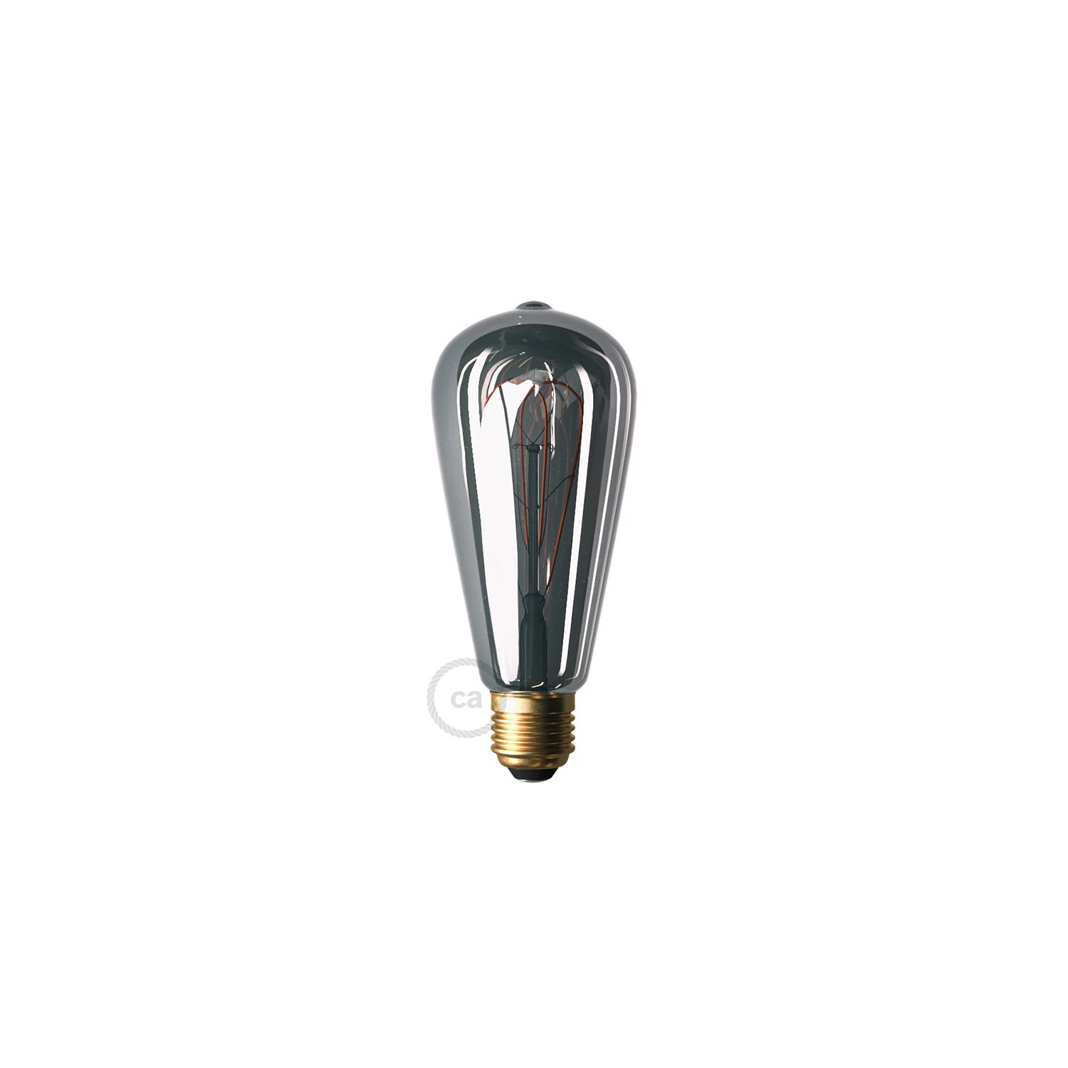 Lampadina LED Smoky Edison ST64 filamento Curvo a Doppio Loop 5W 160Lm E27 1800K Dimmerabile