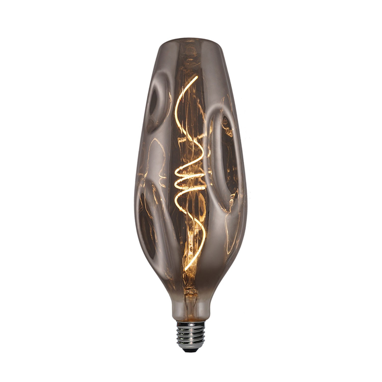 Lampadina LED Smoky Bumped bottiglia filamento a Spirale 5W 100Lm E27 1800K Dimmerabile