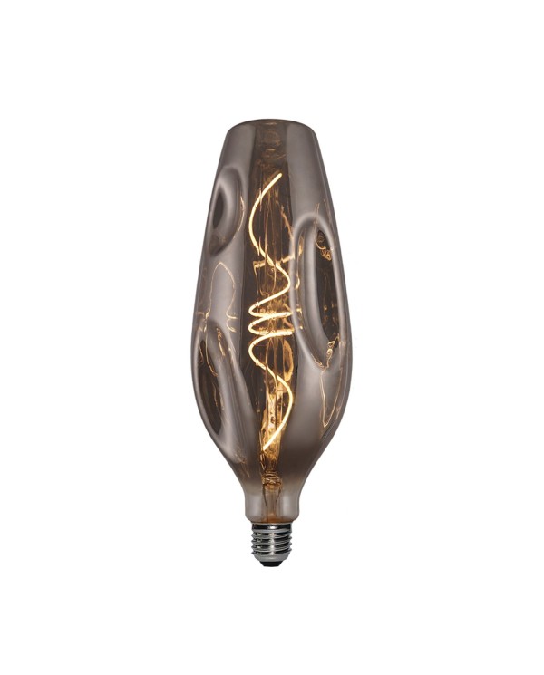 Lampadina LED Smoky Bumped bottiglia filamento a Spirale 5W 100Lm E27 1800K Dimmerabile