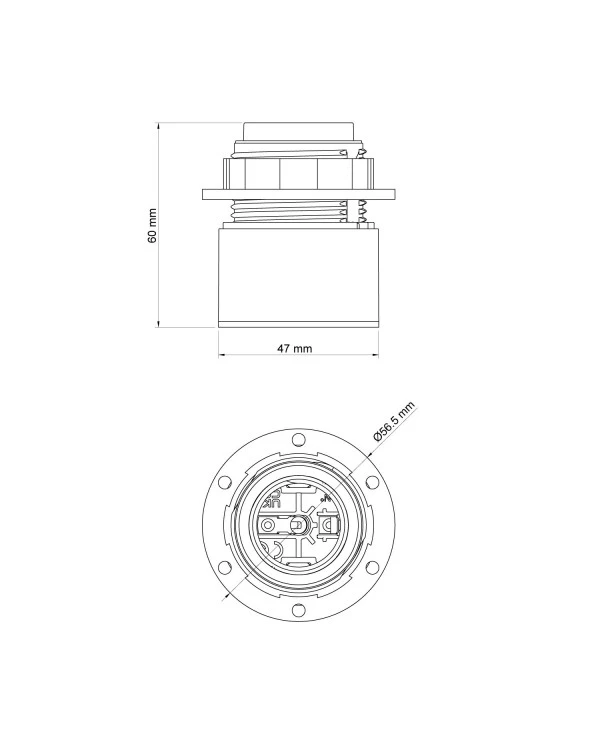 Portalampada E27 per paralume da parete o soffitto - Waterproof IP44