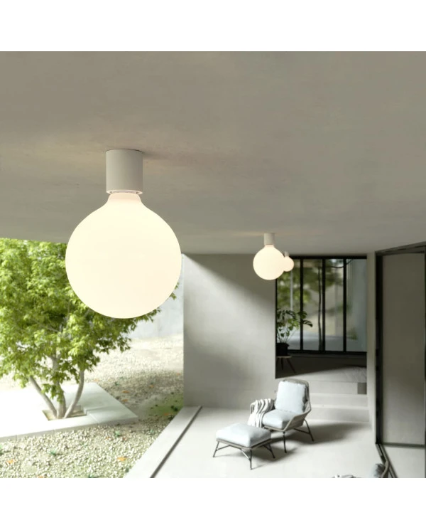 Applique con lampadina a bulbo effetto porcellana - Waterproof IP44