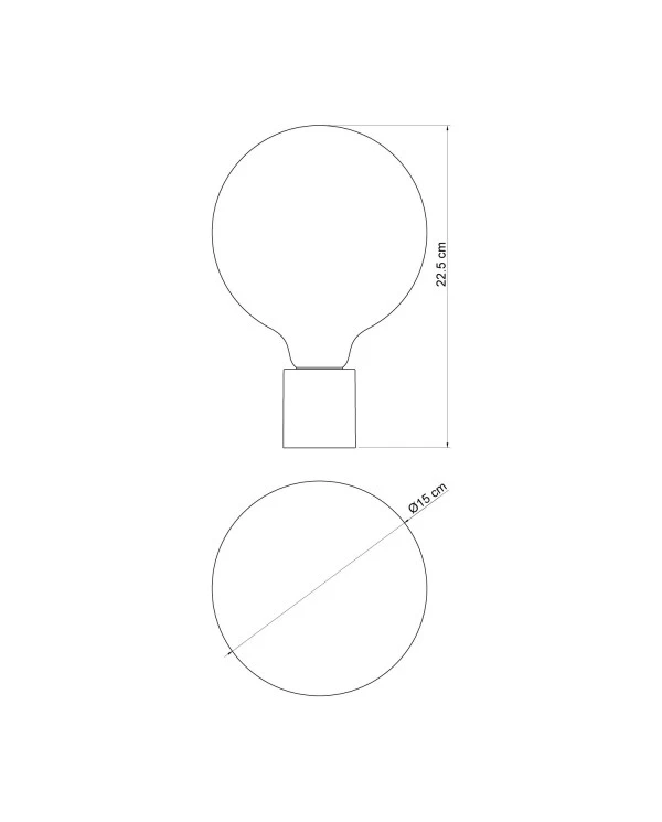 Applique con lampadina a bulbo effetto porcellana - Waterproof IP44