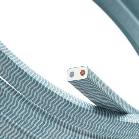 Cavo elettrico per catenaria rivestito in tessuto Tuchese zig-zag CZ11 - UV resistant
