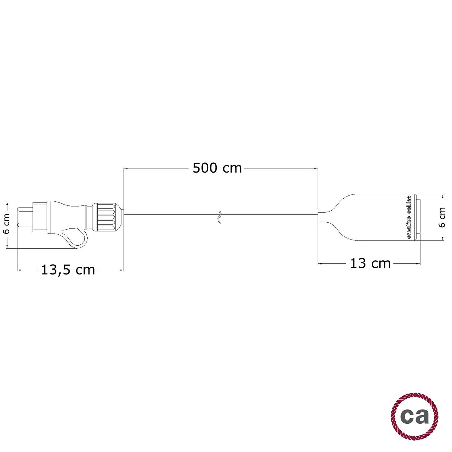 Snake Eiva Pastel, lampada portatile per esterni, 5 m cavo tessile, portalampada IP65 waterproof e spina