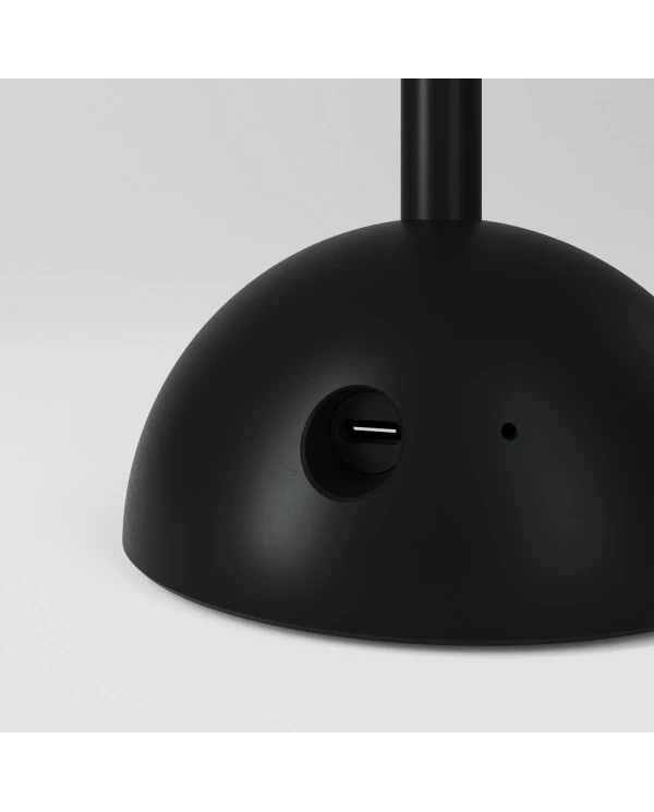 Lampada portatile e ricaricabile Cabless02 con lampadina globo mezza sfera argento
