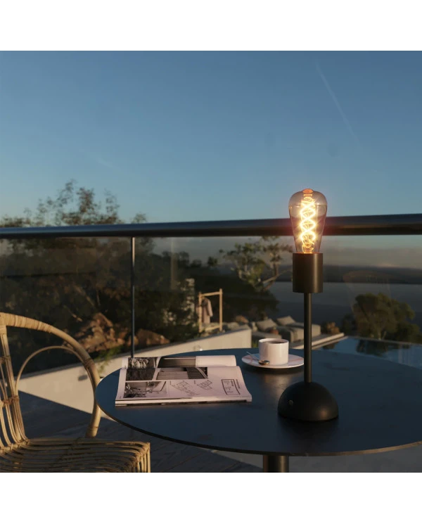 Lampada portatile e ricaricabile Cabless02 con lampadina Edison dorata