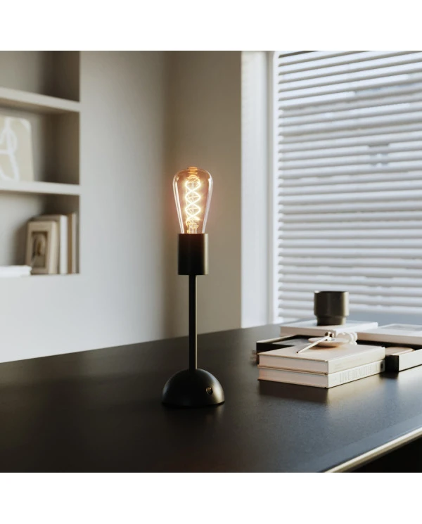 Lampada portatile e ricaricabile Cabless02 con lampadina Edison dorata
