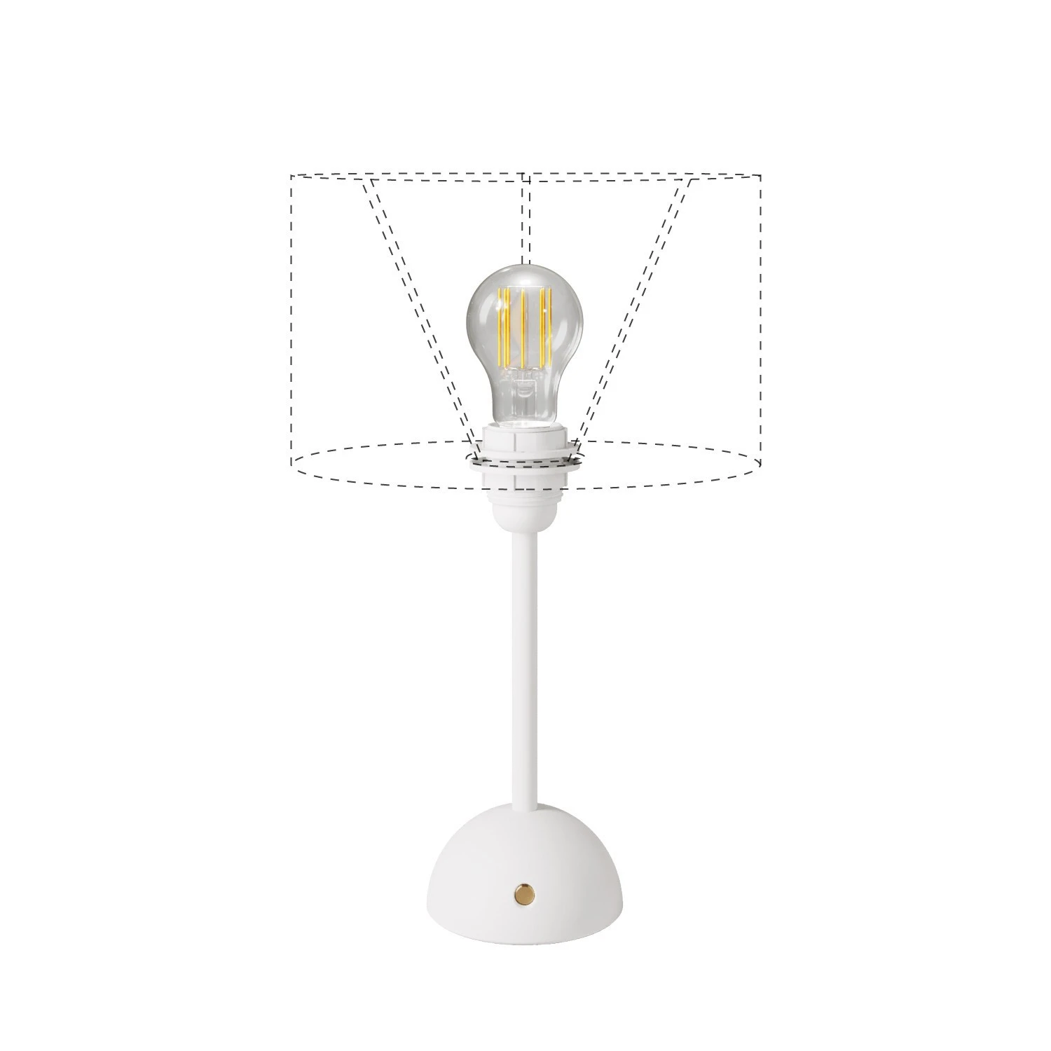Lampada portatile e ricaricabile Cabless12 con lampadina a goccia e predisposizione per paralume