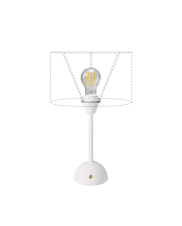 Lampada portatile e ricaricabile Cabless12 con lampadina a goccia e predisposizione per paralume