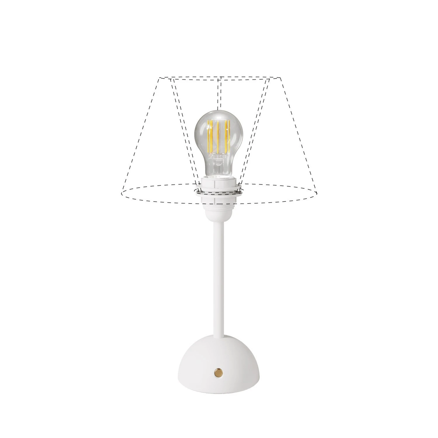 Lampada portatile e ricaricabile Cabless12 con lampadina a goccia e predisposizione per paralume