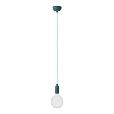 Lampada a sospensione colorata in silicone con cavo tessile