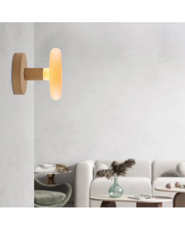 Lampada Fermaluce in legno con lampadina Dash