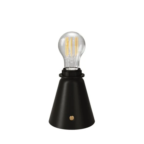 Lampada portatile ricaricabile Cabless11 con lampadina a goccia e predisposizione per paralume