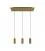 Lampada a sospensione a 3 cadute con XXL Rose-One rettangolare 675 mm completa di cavo tessile e paralume in metallo Tub-E14