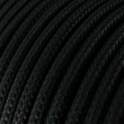 Cavo tessile Nero Carbone lucido - L'Originale Creative-Cables - RM04 rotondo 2x0,75mm / 3x0,75mm
