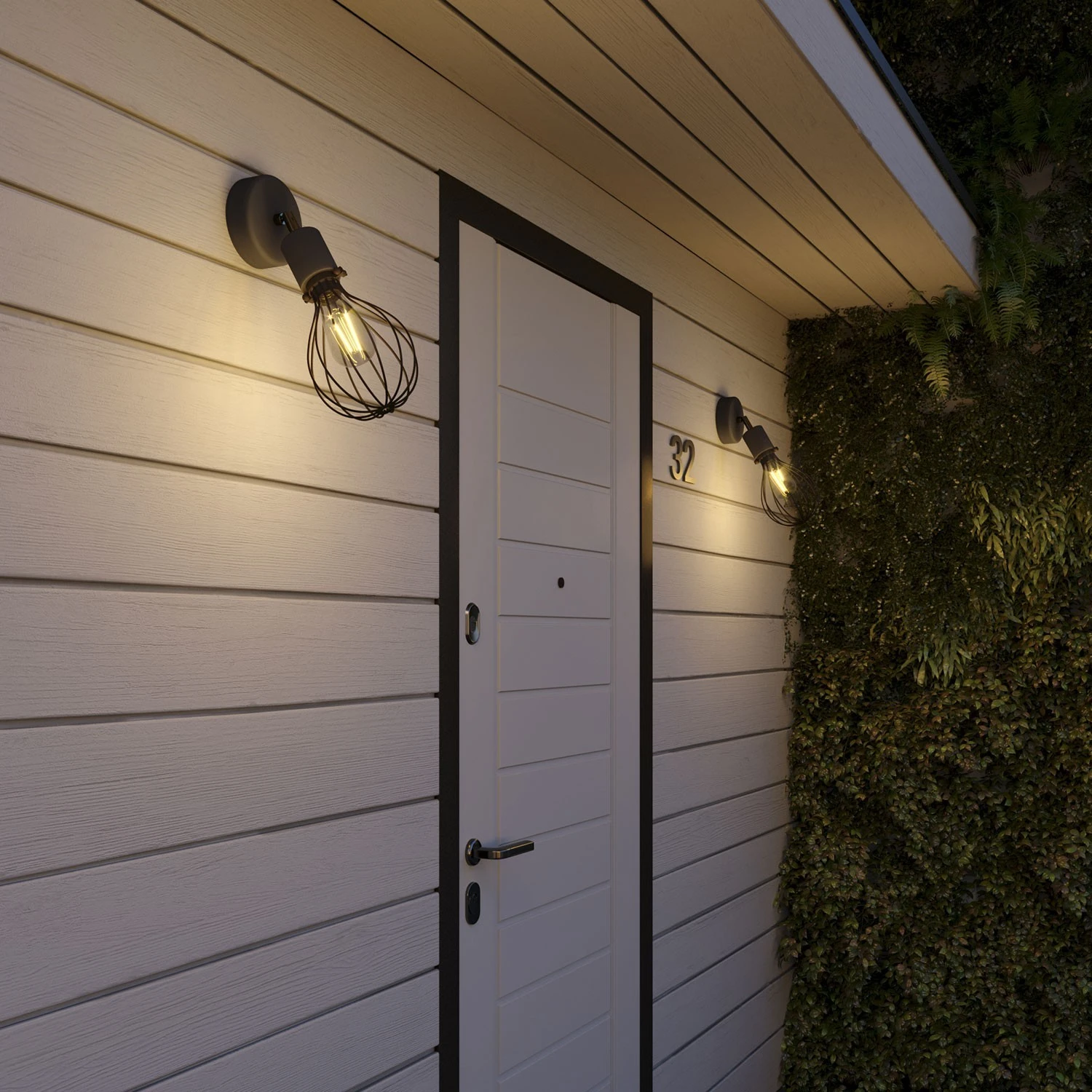 Lampada da parete per paralume con snodo orientabile, rosone e portalampada IP65 waterproof - Fermaluce EIVA ELEGANT