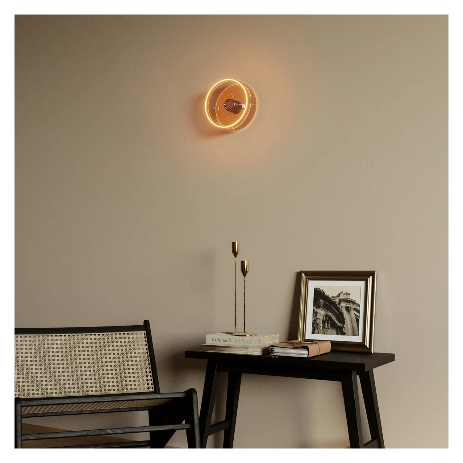 Applique con lampadina Ghost smoky