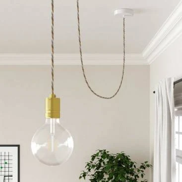 Cavo per illuminazione trecciato in cotone, juta e lino Country - L'Originale Creative Cables, per lampade fai-da-te - TN07