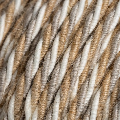 Cavo tessile Country in cotone, juta e lino - L'Originale Creative-Cables - TN07 trecciato 3x0,75mm