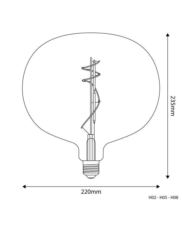 Lampadina LED Smoky Ellipse 220 10W 470Lm E27 1800K Dimmerabile - H08