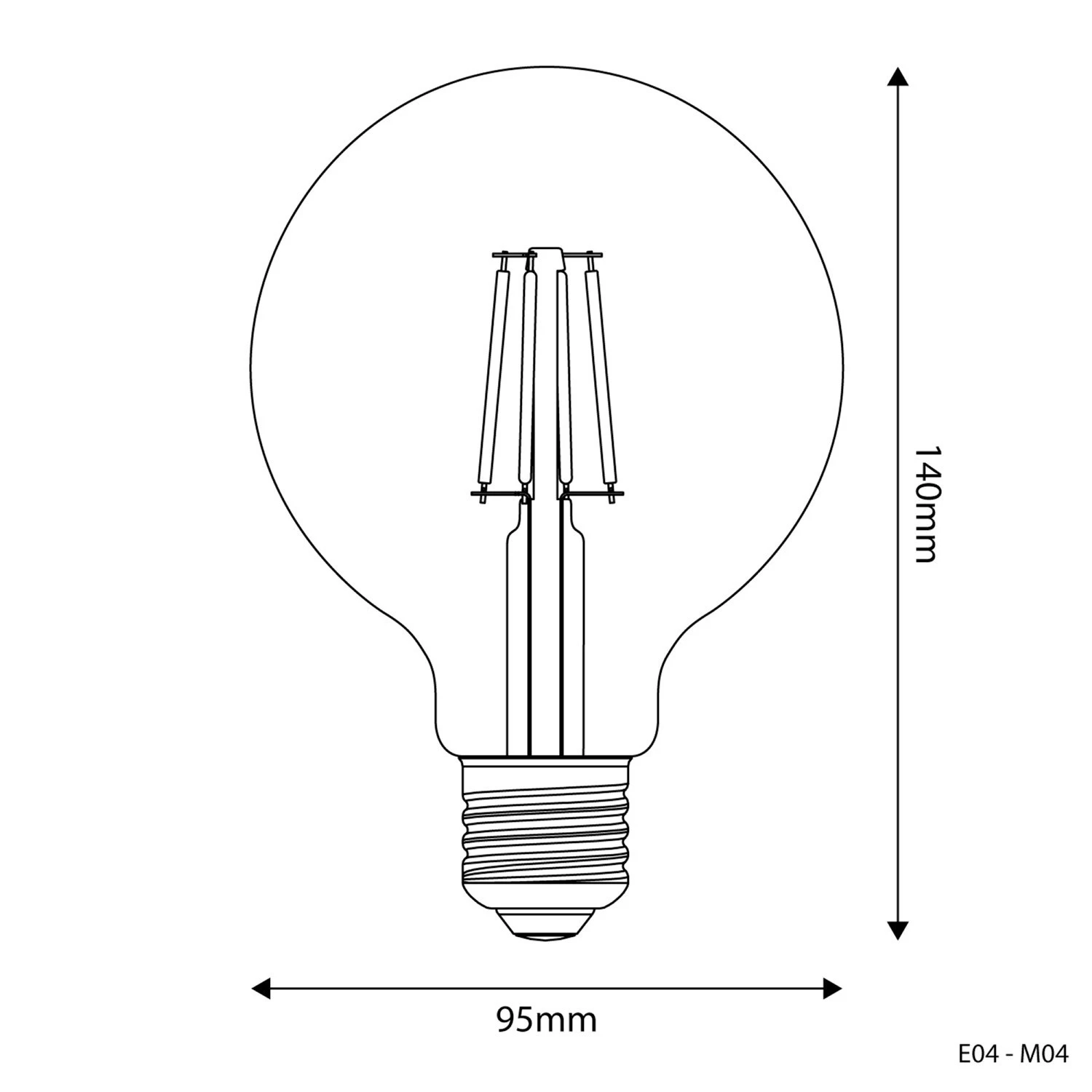 Lampadina LED Milky Globo G95 4W 470Lm E27 2700K - M04