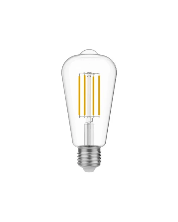 Lampadina LED Trasparente Edison ST64 7W 806Lm E27 3500K Dimmerabile - N02