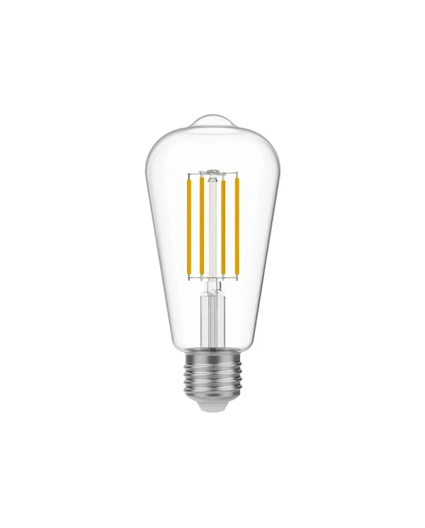 Lampadina LED Trasparente Edison ST64 7W 806Lm E27 2700K Dimmerabile - T02