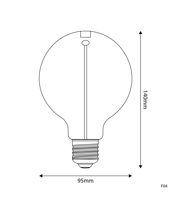 Lampadina LED Smoky Magnetic Deco Line Globo G95 2,2W 60Lm E27 1800K - F04