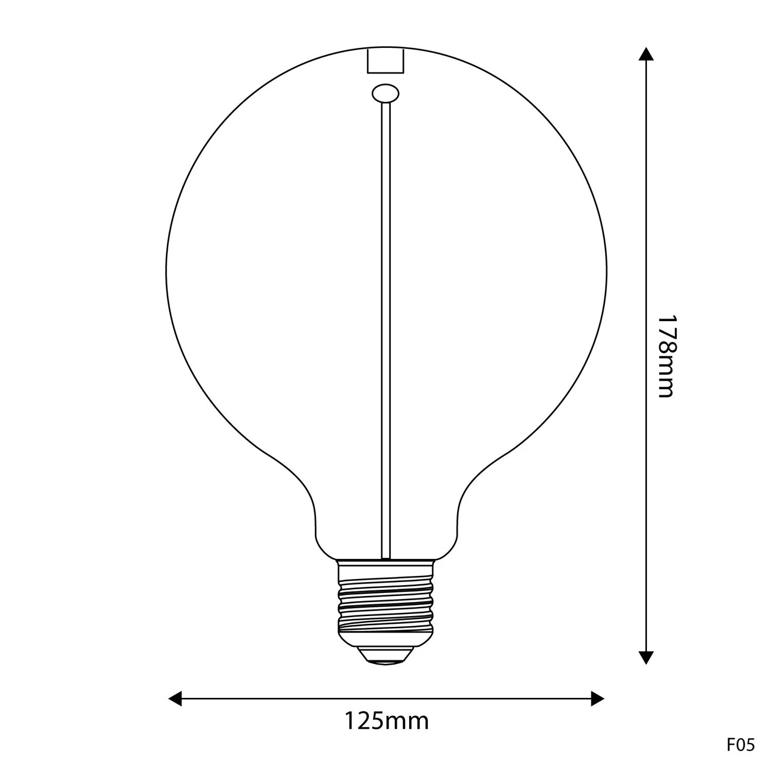 Lampadina LED Smoky Magnetic Deco Line Globo G125 2,8W 90Lm E27 1800K - F05