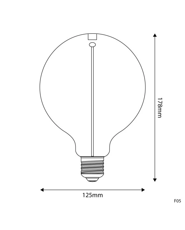 Lampadina LED Smoky Magnetic Deco Line Globo G125 2,8W 90Lm E27 1800K - F05