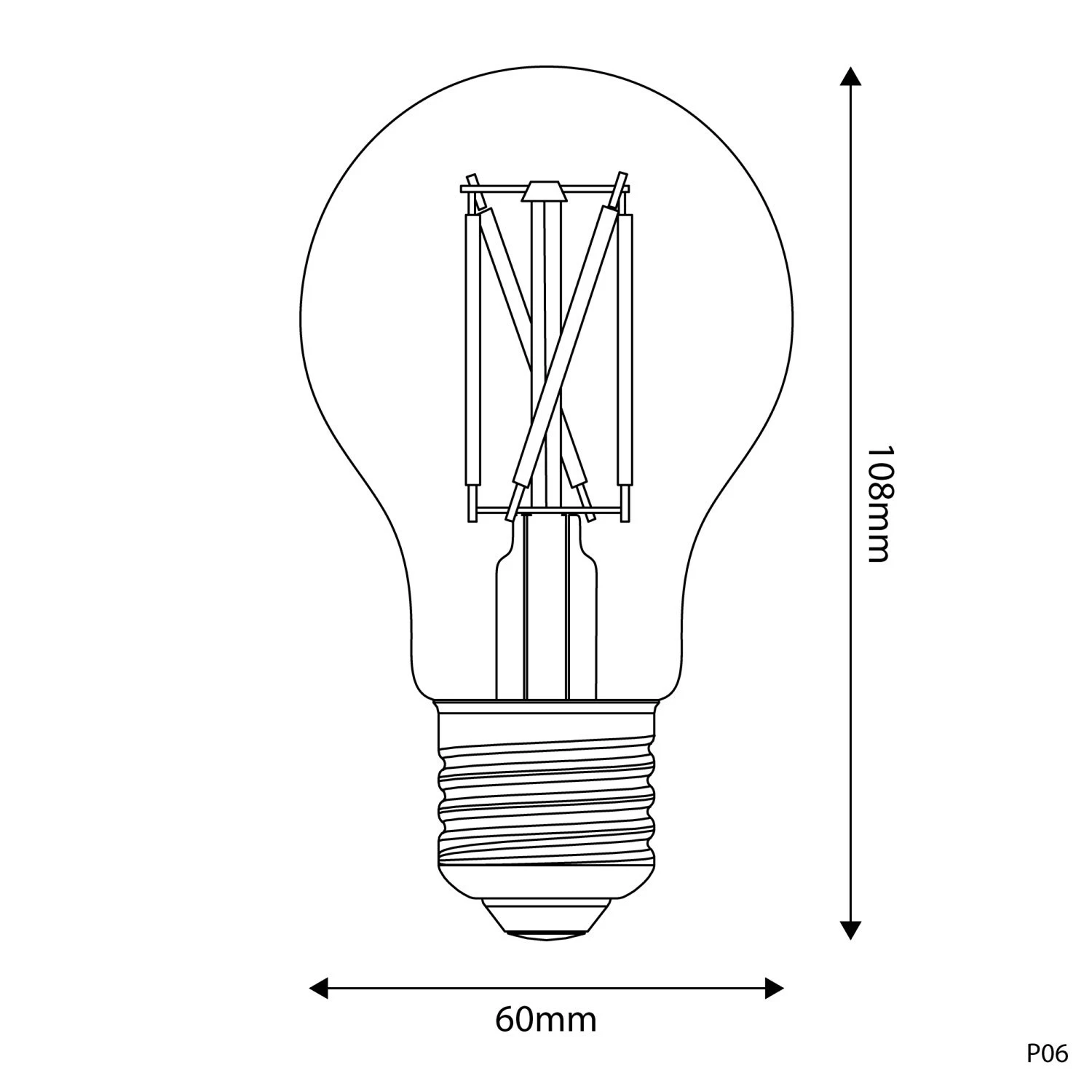 Lampadina LED Effetto Porcellana CRI 95 A60 7W 640Lm E27 2700K Dimmerabile - P06