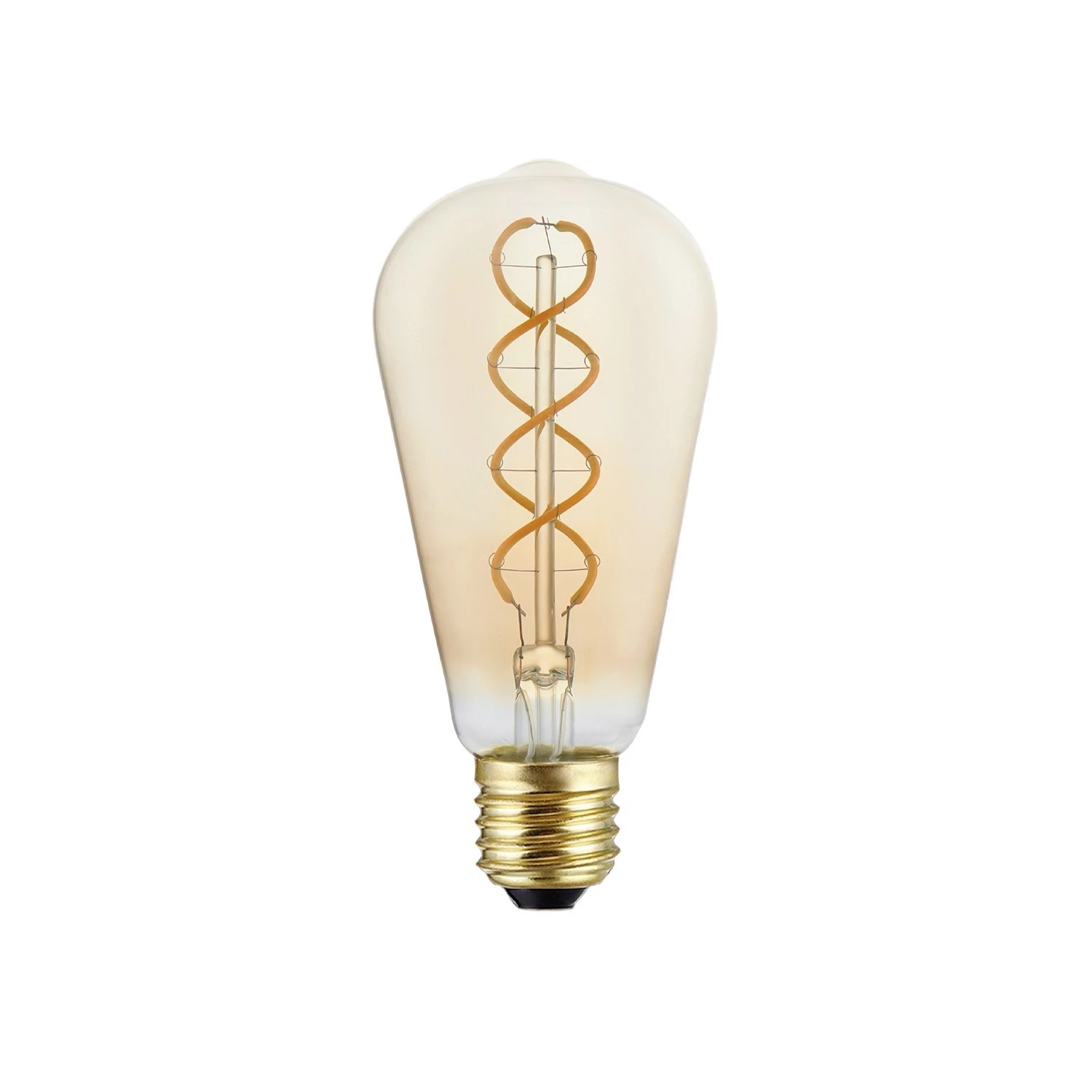 Lampadina LED Dorata Linea 5V filamento a spirale Edison ST64 1,3W 80Lm E27 2500K Dimmerabile - B01