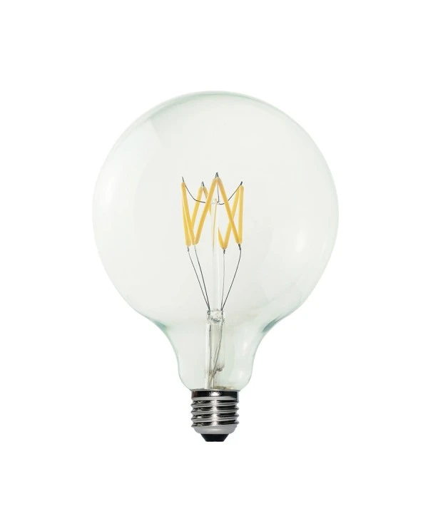 Lampadina LED Trasparente Linea 5V filamento corto Globo G125 1,3W 110Lm E27 2500K Dimmerabile - B04