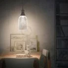 Lampada a sospensione Made in Italy completa di cavo tessile, paralume bottiglia Jéroboam e finiture in metallo