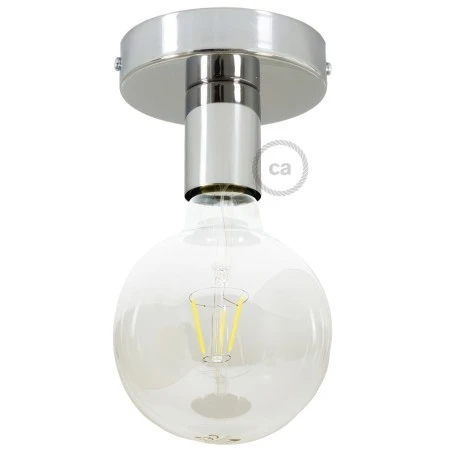 Fermaluce Metal, il punto luce in metallo a parete o soffitto - Cromo