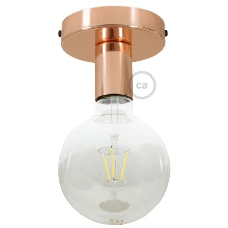 Fermaluce Metal, il punto luce in metallo a parete o soffitto - Rame