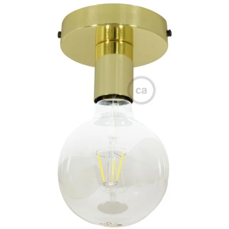 Fermaluce Metal, il punto luce in metallo a parete o soffitto - Ottone