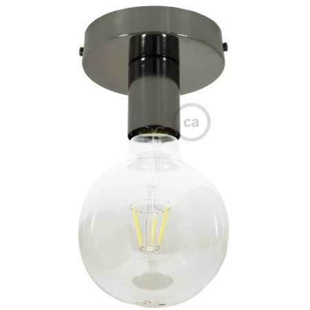 Fermaluce Metal, il punto luce in metallo a parete o soffitto - Nero perla